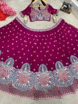 TRENDING GEORGETTE EMBROIDERY SEQUENCE WORK LEHENGA CHOLI WITH DUPATTA PARTY WEAR WHOLESALE PRICE ETHNIC GARMENT (6)