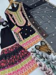 TRENDING GEORGETTE EMBROIDERY SEQUENCE WORK TOP SHARARA WITH DUPATTA PARTY WEAR WHOLESALE PRICE ETHNIC GARMENT (4)