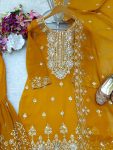 TRENDING GEORGETTE EMBROIDERY SEQUENCE WORK TOP SHARARA WITH DUPATTA PARTY WEAR WHOLESALE PRICE ETHNIC GARMENT (6)
