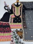 TRENDING GEORGETTE EMBROIDERY SEQUENCE WORK TOP SHARARA WITH DUPATTA PARTY WEAR WHOLESALE PRICE ETHNIC GARMENT (4)