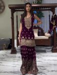 TRENDING GEORGETTE EMBROIDERY SEQUENCE WORK TOP SHARARA WITH DUPATTA PARTY WEAR WHOLESALE PRICE ETHNIC GARMENT (4)
