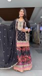 TRENDING GEORGETTE EMBROIDERY SEQUENCE WORK TOP SHARARA WITH DUPATTA PARTY WEAR WHOLESALE PRICE ETHNIC GARMENT (4)