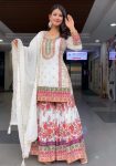 TRENDING GEORGETTE EMBROIDERY SEQUENCE WORK TOP SHARARA WITH DUPATTA PARTY WEAR WHOLESALE PRICE ETHNIC GARMENT (6)