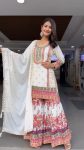 TRENDING GEORGETTE EMBROIDERY SEQUENCE WORK TOP SHARARA WITH DUPATTA PARTY WEAR WHOLESALE PRICE ETHNIC GARMENT (6)