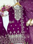 TRENDING GEORGETTE EMBROIDERY SEQUENCE WORK TOP SHARARA WITH DUPATTA PARTY WEAR WHOLESALE PRICE ETHNIC GARMENT (4)
