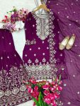 TRENDING GEORGETTE EMBROIDERY SEQUENCE WORK TOP SHARARA WITH DUPATTA PARTY WEAR WHOLESALE PRICE ETHNIC GARMENT (4)