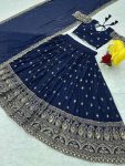 TRENDING GEORGETTE EMBROIDERY THREAD WORK LEHENGA CHOLI WITH DUPATTA PARTY WEAR WHOLESALE PRICE ETHNIC GARMENT (4)