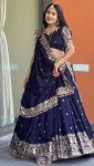 TRENDING GEORGETTE EMBROIDERY THREAD WORK LEHENGA CHOLI WITH DUPATTA PARTY WEAR WHOLESALE PRICE ETHNIC GARMENT (4)