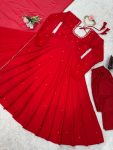TRENDING GEORGETTE HANDWORK DIAMOND WORK GOWN BOTTOM WITH DUPATTA PARTY WEAR WHOLESALE PRICE ETHNIC GARMENT (4)