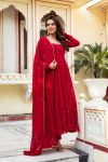 TRENDING GEORGETTE HANDWORK DIAMOND WORK GOWN BOTTOM WITH DUPATTA PARTY WEAR WHOLESALE PRICE ETHNIC GARMENT (4)