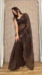 TRENDING GEORGETTE SEQUENCE WORK SAREE WITH UNSTITCHED BLOUSE PARTY WEAR WHOLESALE PRICE ETHNIC GARMENT (6)