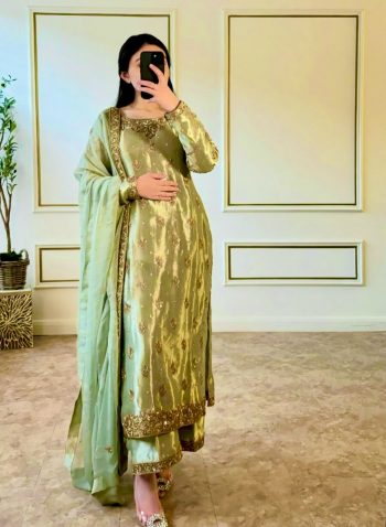 TRENDING JIMMY CHOO EMBROIDERY SEQUENCE WORK TOP PALAZZO WITH DUPATTA