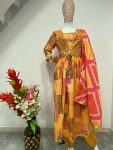 TRENDING MUSLIN PRINTED EMBROIDERY LACE WORK GOWN BOTTOM WITH DUPATTA PARTY WEAR WHOLESALE PRICE ETHNIC GARMENT (12)