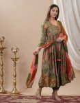 TRENDING MUSLIN PRINTED EMBROIDERY LACE WORK GOWN BOTTOM WITH DUPATTA PARTY WEAR WHOLESALE PRICE ETHNIC GARMENT (3)