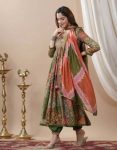 TRENDING MUSLIN PRINTED EMBROIDERY LACE WORK GOWN BOTTOM WITH DUPATTA PARTY WEAR WHOLESALE PRICE ETHNIC GARMENT (3)