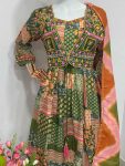 TRENDING MUSLIN PRINTED EMBROIDERY LACE WORK GOWN BOTTOM WITH DUPATTA PARTY WEAR WHOLESALE PRICE ETHNIC GARMENT (3)