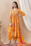 TRENDING MUSLIN PRINTED EMBROIDERY LACE WORK GOWN BOTTOM WITH DUPATTA PARTY WEAR WHOLESALE PRICE ETHNIC GARMENT (12)
