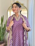 TRENDING MUSLIN PRINTED EMBROIDERY WORK TOP BOTTOM WITH DUPATTA PARTY WEAR WHOLESALE PRICE ETHNIC GARMENT (26)