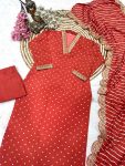 TRENDING MUSLIN PRINTED EMBROIDERY WORK TOP BOTTOM WITH DUPATTA PARTY WEAR WHOLESALE PRICE ETHNIC GARMENT (31)