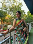 TRENDING MYSORE SILK PRINTED CHECKS WITH ZARI WORK SAREE WITH UNSTITCHED BLOUSE PARTY WEAR WHOLESALE PRICE ETHNIC GARMENT (2)