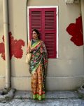 TRENDING MYSORE SILK PRINTED CHECKS WITH ZARI WORK SAREE WITH UNSTITCHED BLOUSE PARTY WEAR WHOLESALE PRICE ETHNIC GARMENT (2)