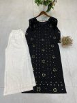 TRENDING RAYON EMBROIDERY FOIL THREAD WORK KURTI PALAZZO SET PARTY WEAR WHOLESALE PRICE ETHNIC GARMENT (2)