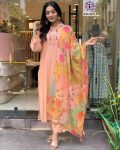 TRENDING RAYON SLUB EMBROIDERY WORK TOP BOTTOM WITH DUPATTA CREAM