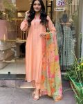 TRENDING RAYON SLUB EMBROIDERY WORK TOP BOTTOM WITH DUPATTA PARTY WEAR WHOLESALE PRICE ETHNIC GARMENT (6)