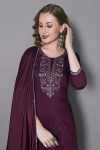 TRENDING SILK BLEND EMBROIDERY WORK TOP BOTTOM WITH DUPATTA PARTY WEAR WHOLESALE PRICE ETHNIC GARMENT (3)