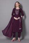 TRENDING SILK BLEND EMBROIDERY WORK TOP BOTTOM WITH DUPATTA PARTY WEAR WHOLESALE PRICE ETHNIC GARMENT (3)