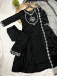 TRENDING SILK EMBROIDERY WORK TOP BOTTOM WITH DUPATTA PARTY WEAR WHOLESALE PRICE ETHNIC GARMENT (3)