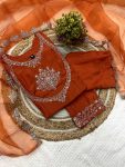 TRENDING SILK EMBROIDERY WORK TOP BOTTOM WITH DUPATTA PARTY WEAR WHOLESALE PRICE ETHNIC GARMENT (6)