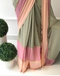TRENDING SMOOTH GEORGETTE MILL PRINT WITH LACE WORK SAREE WITH UNSTITCHED BLOUSE PARTY WEAR WHOLESALE PRICE ETHNIC GARMENT (6)