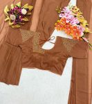 TRENDING STAR GEORGETTE HANDFWORK READY TO WEAR SAREE WITH STITCHED BLOUSE PARTY WEAR WHOLESALE PRICE ETHNIC GARMENT (3)