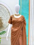 TRENDING STAR GEORGETTE HANDFWORK READY TO WEAR SAREE WITH STITCHED BLOUSE PARTY WEAR WHOLESALE PRICE ETHNIC GARMENT (3)