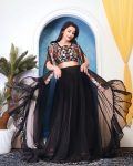 TRENDING TABBY SILK EMBROIDERY SEQUENCE WOTK LEHENGA CHOLI WITH KOTI PARTY WEAR WHOLESALE PRICE ETHNIC GARMENT (4)