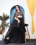 TRENDING TABBY SILK EMBROIDERY SEQUENCE WOTK LEHENGA CHOLI WITH KOTI PARTY WEAR WHOLESALE PRICE ETHNIC GARMENT (4)