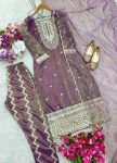 TRENDING TWILL TISSUE NET EMBROIDERY SEQUENCE WORK TOP BOTTOM WITH DUPATTA PARTY WEAR WHOLESALE PRICE ETHNIC GARMENT (3)