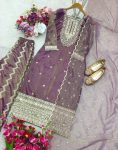 TRENDING TWILL TISSUE NET EMBROIDERY SEQUENCE WORK TOP BOTTOM WITH DUPATTA PARTY WEAR WHOLESALE PRICE ETHNIC GARMENT (3)