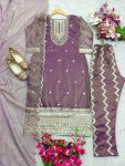 TRENDING TWILL TISSUE NET EMBROIDERY SEQUENCE WORK TOP BOTTOM WITH DUPATTA PARTY WEAR WHOLESALE PRICE ETHNIC GARMENT (3)