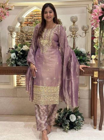 TRENDING TWILL TISSUE NET EMBROIDERY SEQUENCE WORK TOP BOTTOM WITH DUPATTA BABY PINK