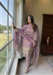 TRENDING TWILL TISSUE NET EMBROIDERY SEQUENCE WORK TOP BOTTOM WITH DUPATTA PARTY WEAR WHOLESALE PRICE ETHNIC GARMENT (3)