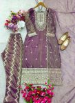 TRENDING TWILL TISSUE NET EMBROIDERY SEQUENCE WORK TOP BOTTOM WITH DUPATTA PARTY WEAR WHOLESALE PRICE ETHNIC GARMENT (3)
