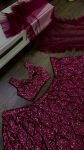 TRENDING VELVET THREAD SEQUENCE RUFFLE WORK LEHENGA CHOLI WITH DUPATTA PARTY WEAR WHOLESALE PRICE ETHNIC GARMENT (1)