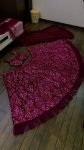 TRENDING VELVET THREAD SEQUENCE RUFFLE WORK LEHENGA CHOLI WITH DUPATTA PARTY WEAR WHOLESALE PRICE ETHNIC GARMENT (1)