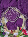 TRENDING VICHITRA SILK EMBROIDERY WORK TOP BOTTOM WITH DUPATTA PARTY WEAR WHOLESALE PRICE ETHNIC GARMENT (9)