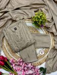 TRENDING VICHITRA SILK EMBROIDERY WORK TOP BOTTOM WITH DUPATTA PARTY WEAR WHOLESALE PRICE ETHNIC GARMENT (5)
