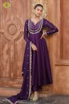 TRENDING VICHITRA SILK EMBROIDERY WORK TOP BOTTOM WITH DUPATTA PARTY WEAR WHOLESALE PRICE ETHNIC GARMENT (9)
