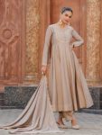 TRENDING VICHITRA SILK EMBROIDERY WORK TOP BOTTOM WITH DUPATTA CHIKU