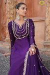 TRENDING VICHITRA SILK EMBROIDERY WORK TOP BOTTOM WITH DUPATTA PARTY WEAR WHOLESALE PRICE ETHNIC GARMENT (9)